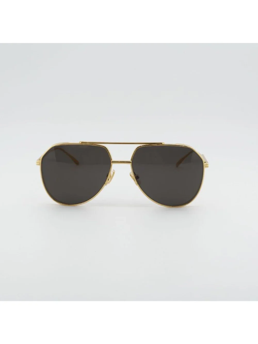 Bottega Veneta BV1465S 001 Sunglasses Gold Aviator Frame, Grey Lenses